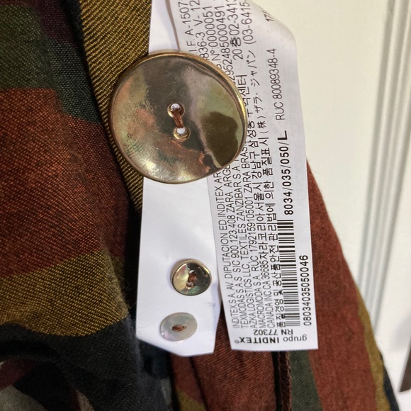 NWT ZARA LONG STRIPED DRESS WITH BUTTONS (L) - Picture 10 of 11